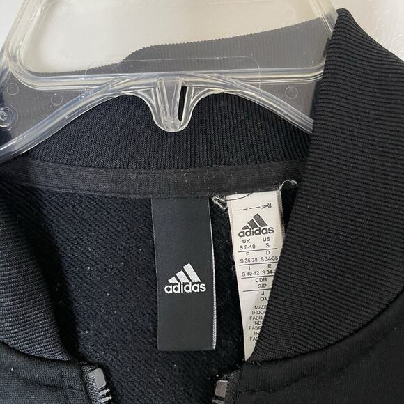 Adidas black 3 stripes full zip track jacket size small - Picture 2 of 4